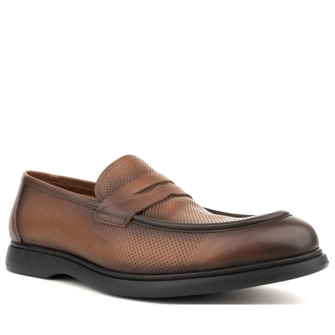 brown casual closed loafers