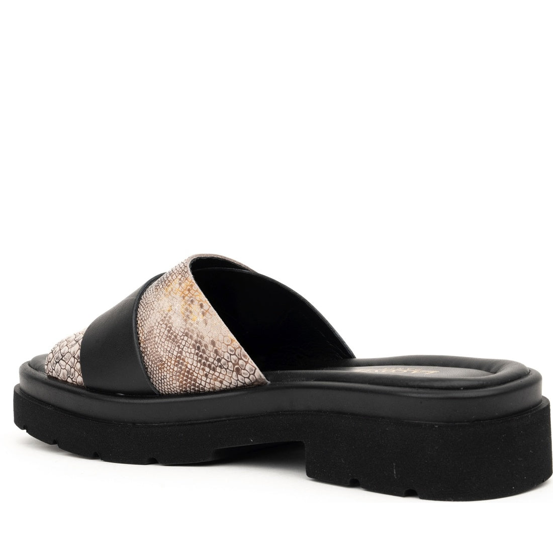 black casual open slippers