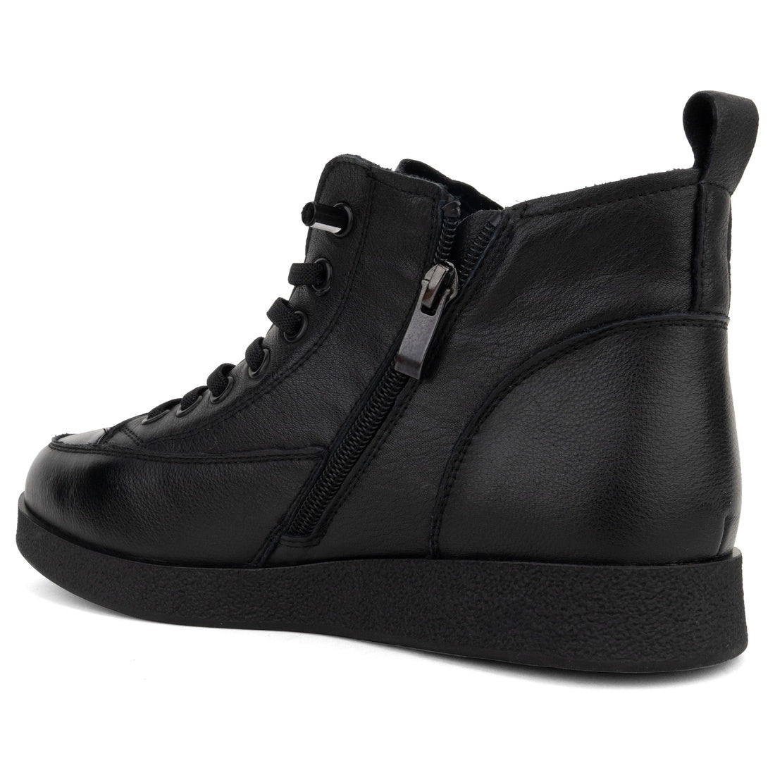 black casual closed booties