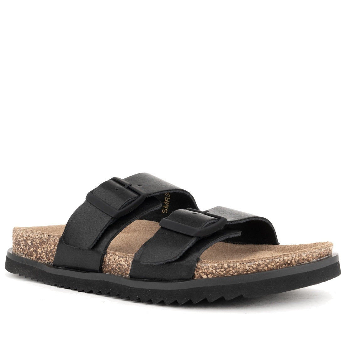 black casual open slippers
