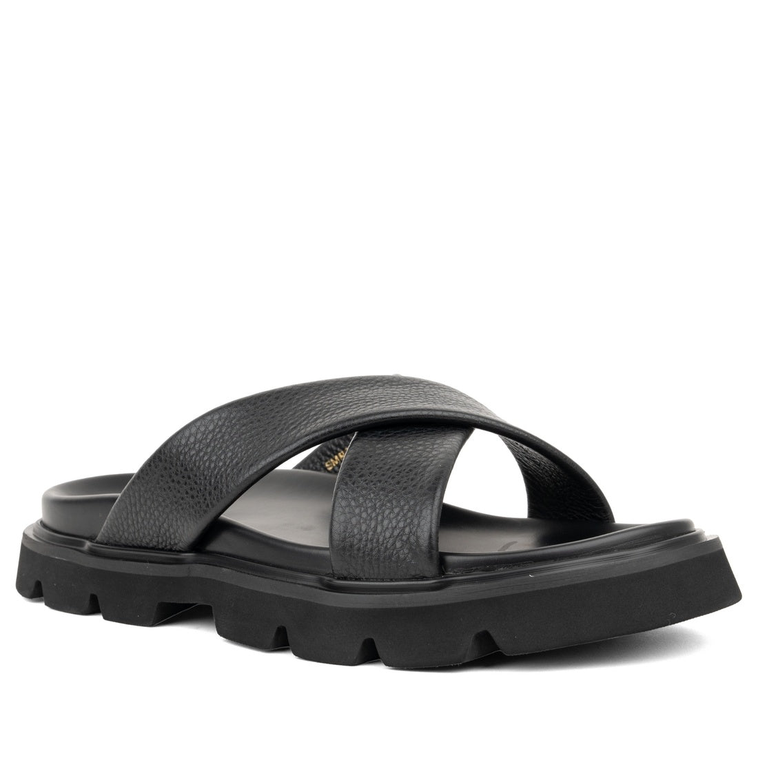 black casual open slippers