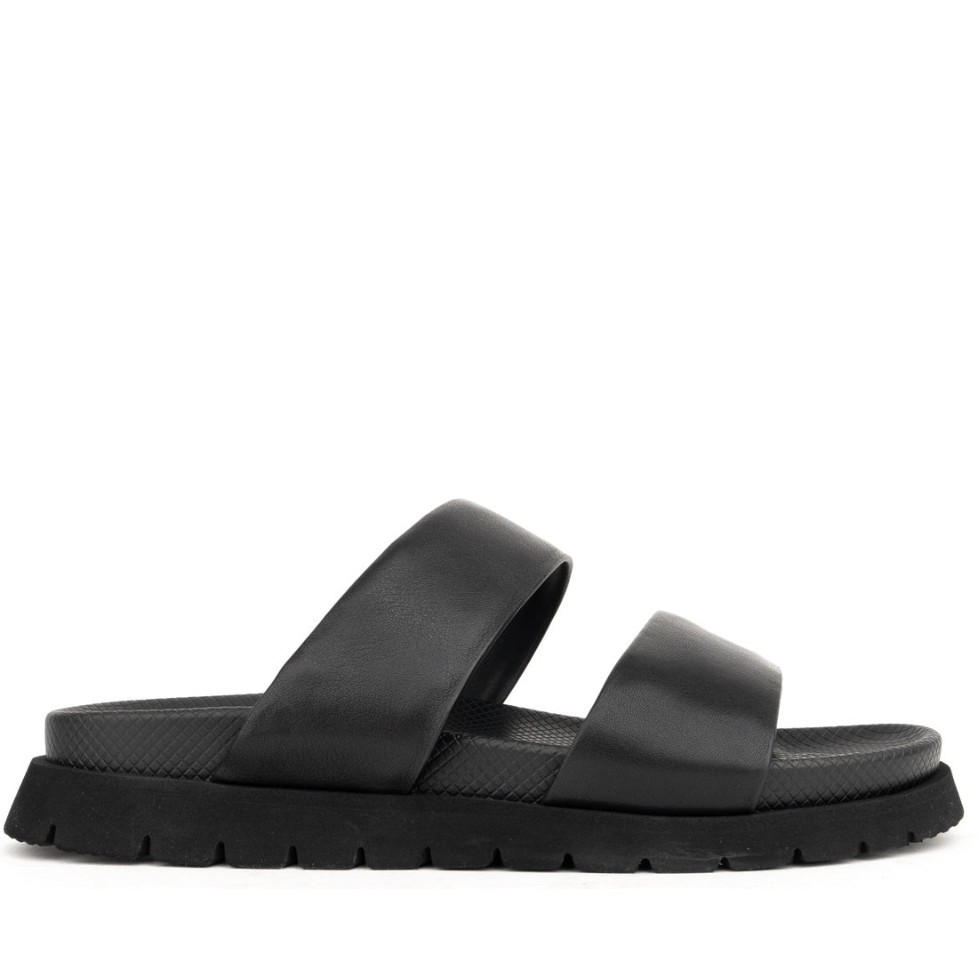 black casual open slippers