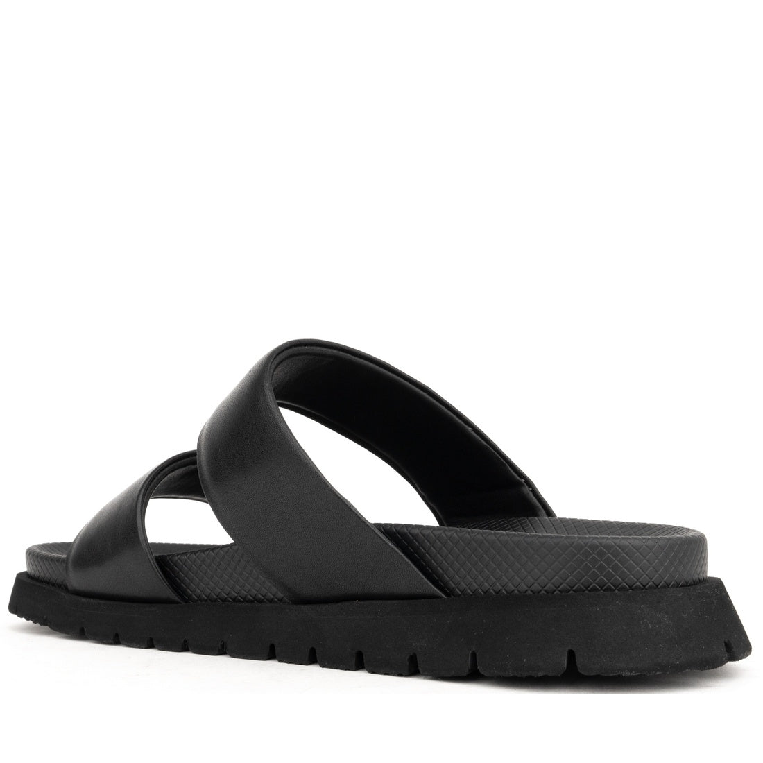 black casual open slippers