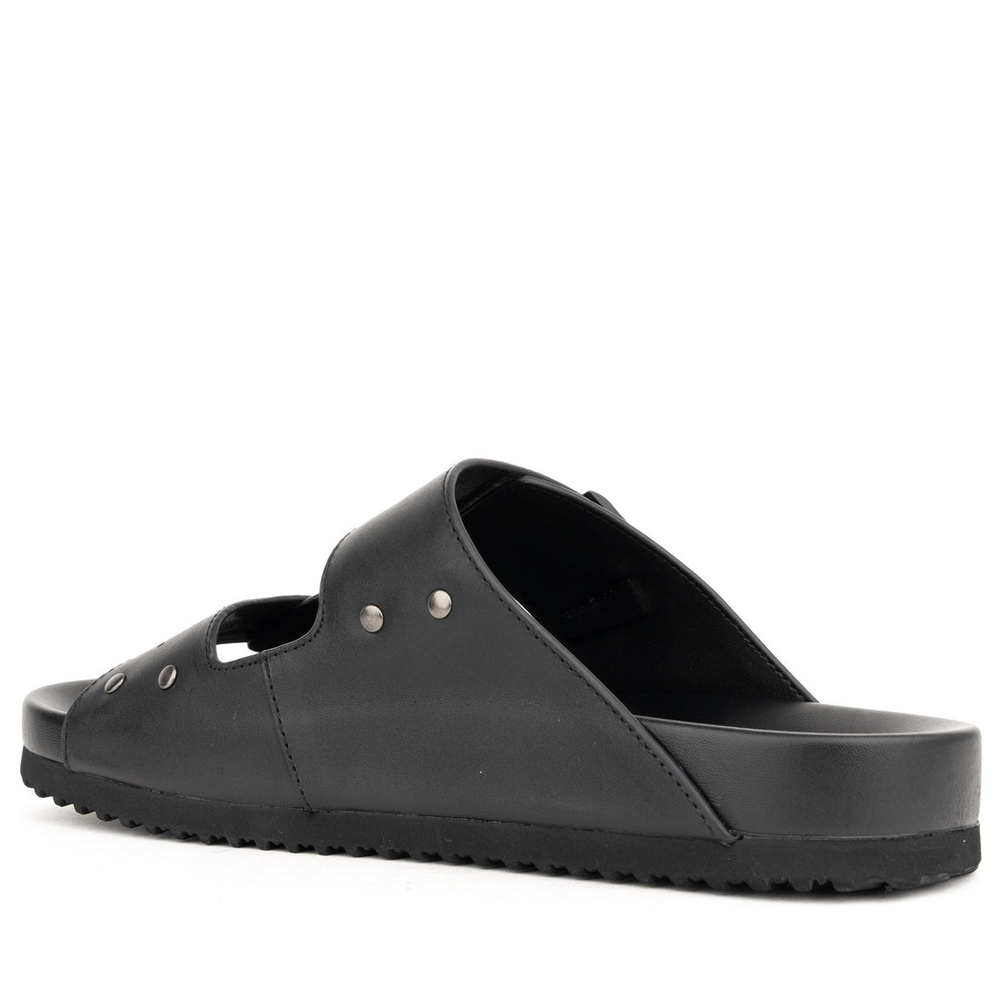 black casual open slippers