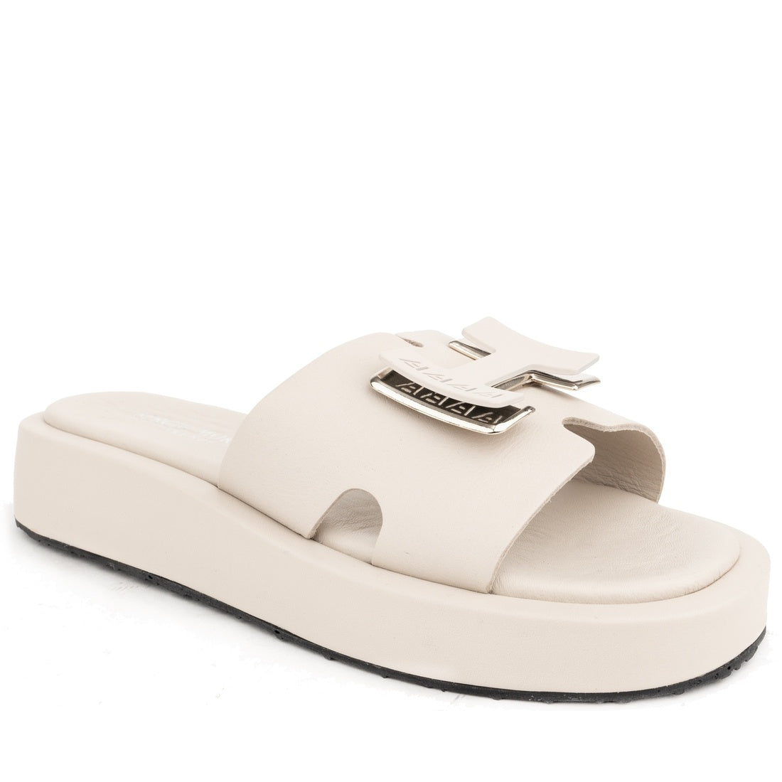 beige casual open slippers