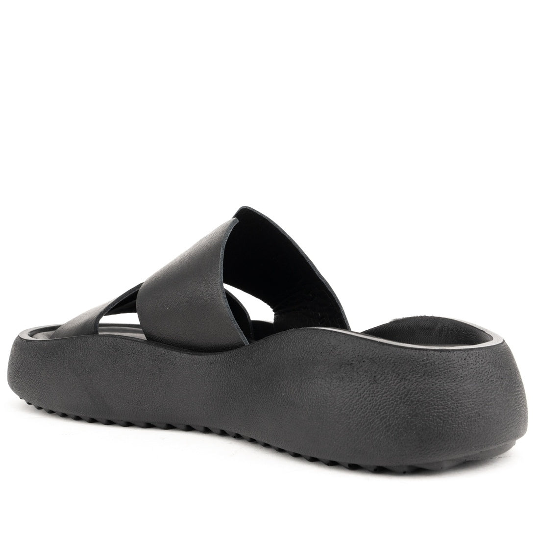 black casual open slippers