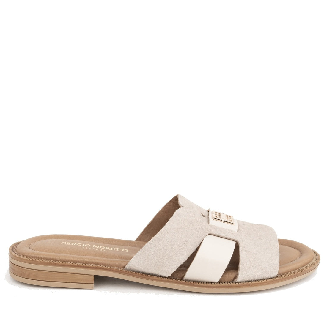 beige casual open slippers