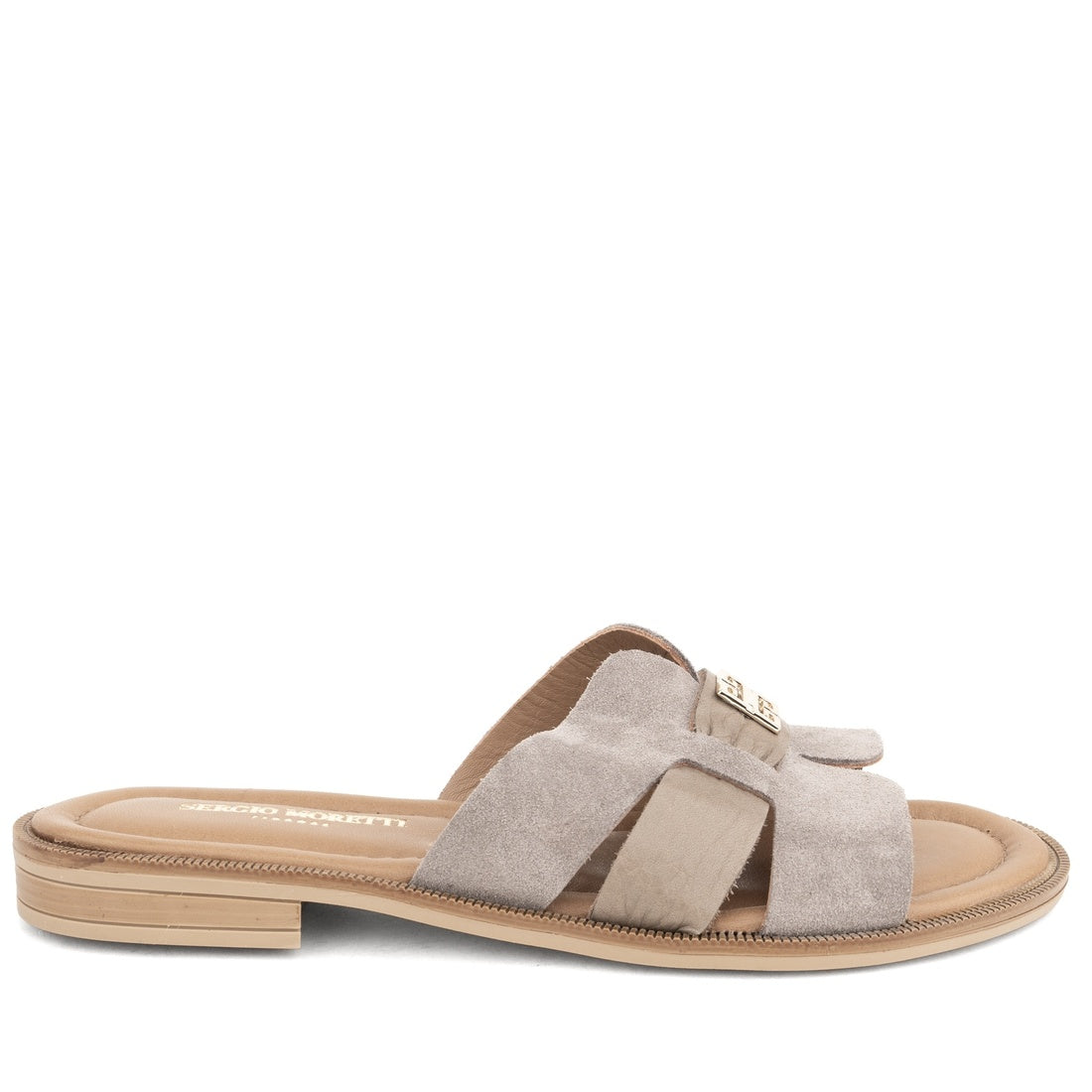 beige casual open slippers