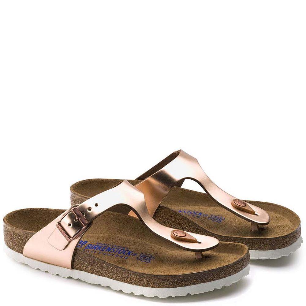 Birkenstock Womens Gizeh Bs Metalic Cooper Slippers 1005049 | Vilbury London