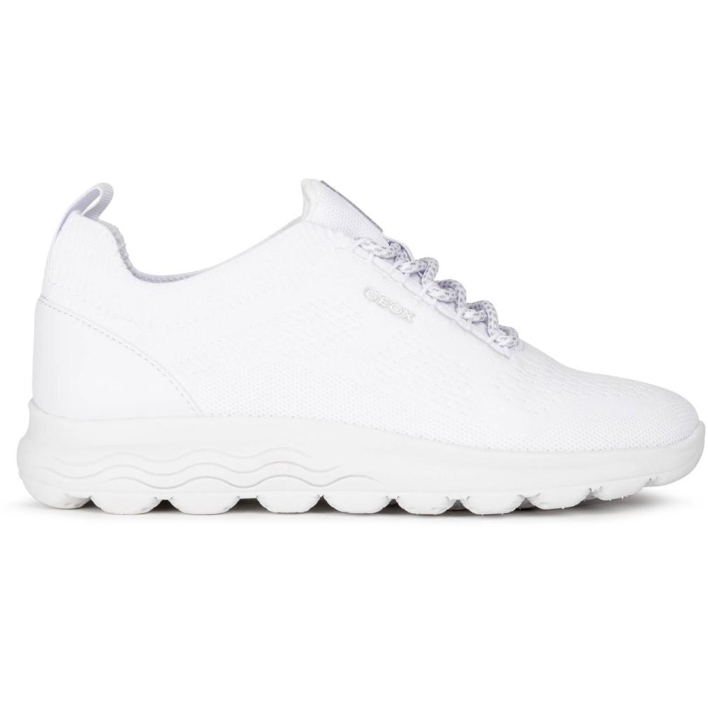 Geox Womens D Spherica White Trainers D15Nua 0006K C1000 | Vilbury London