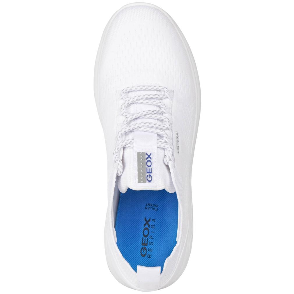 Geox Womens D Spherica White Trainers D15Nua 0006K C1000 | Vilbury London