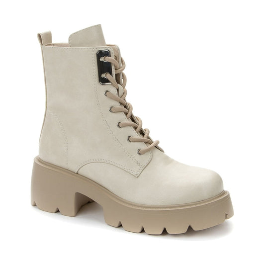 Betsy womens beige casual closed booties | Vilbury London