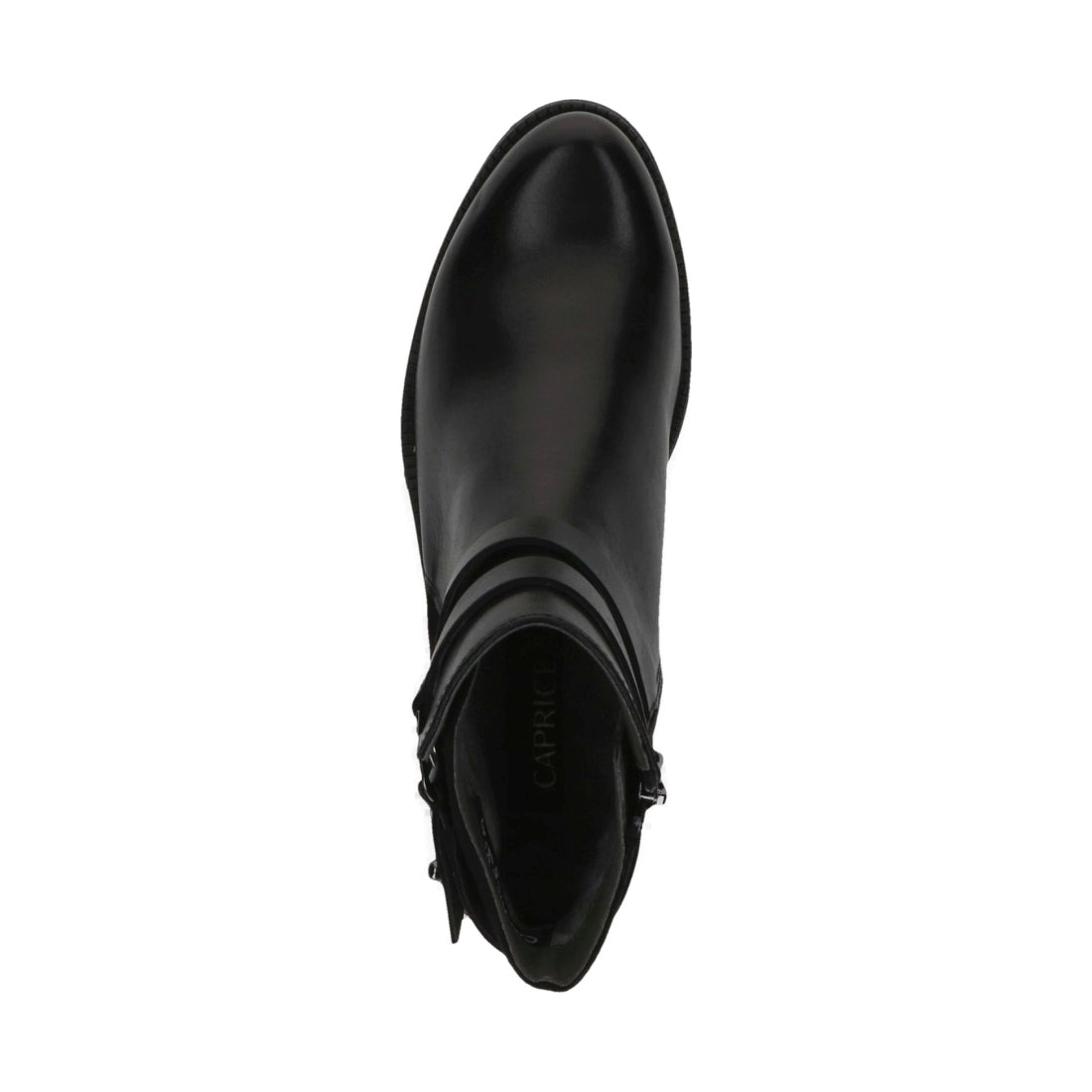 Caprice womens black comb casual closed booties | Vilbury London