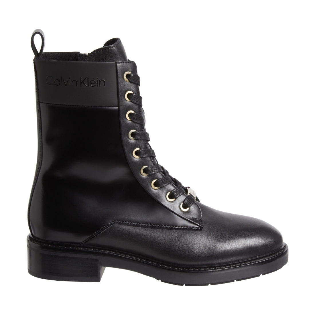 Calvin Klein womens black sole combat boot wl | Vilbury London