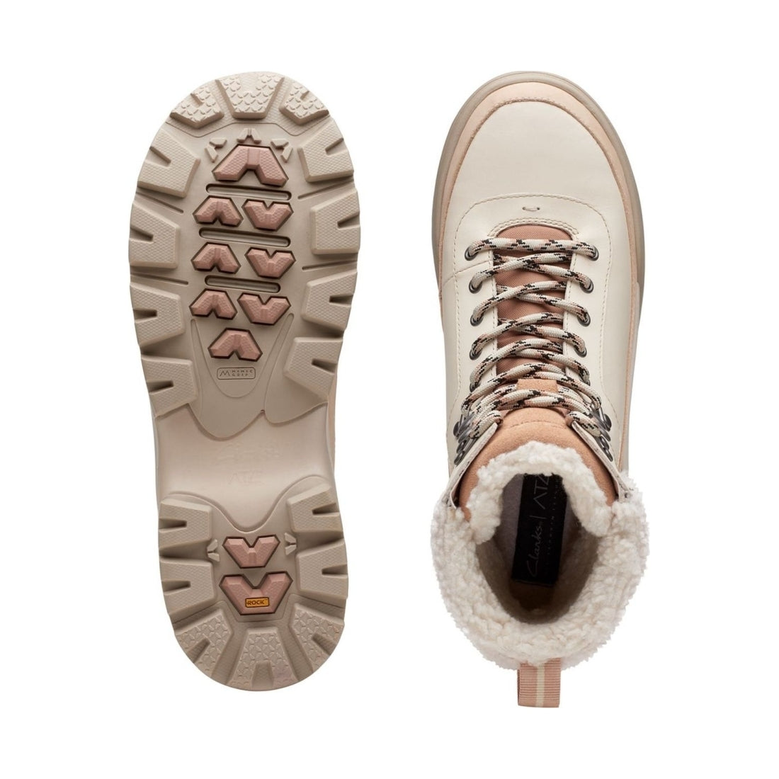 Clarks womens beige atlhiketop gtx booties | Vilbury London