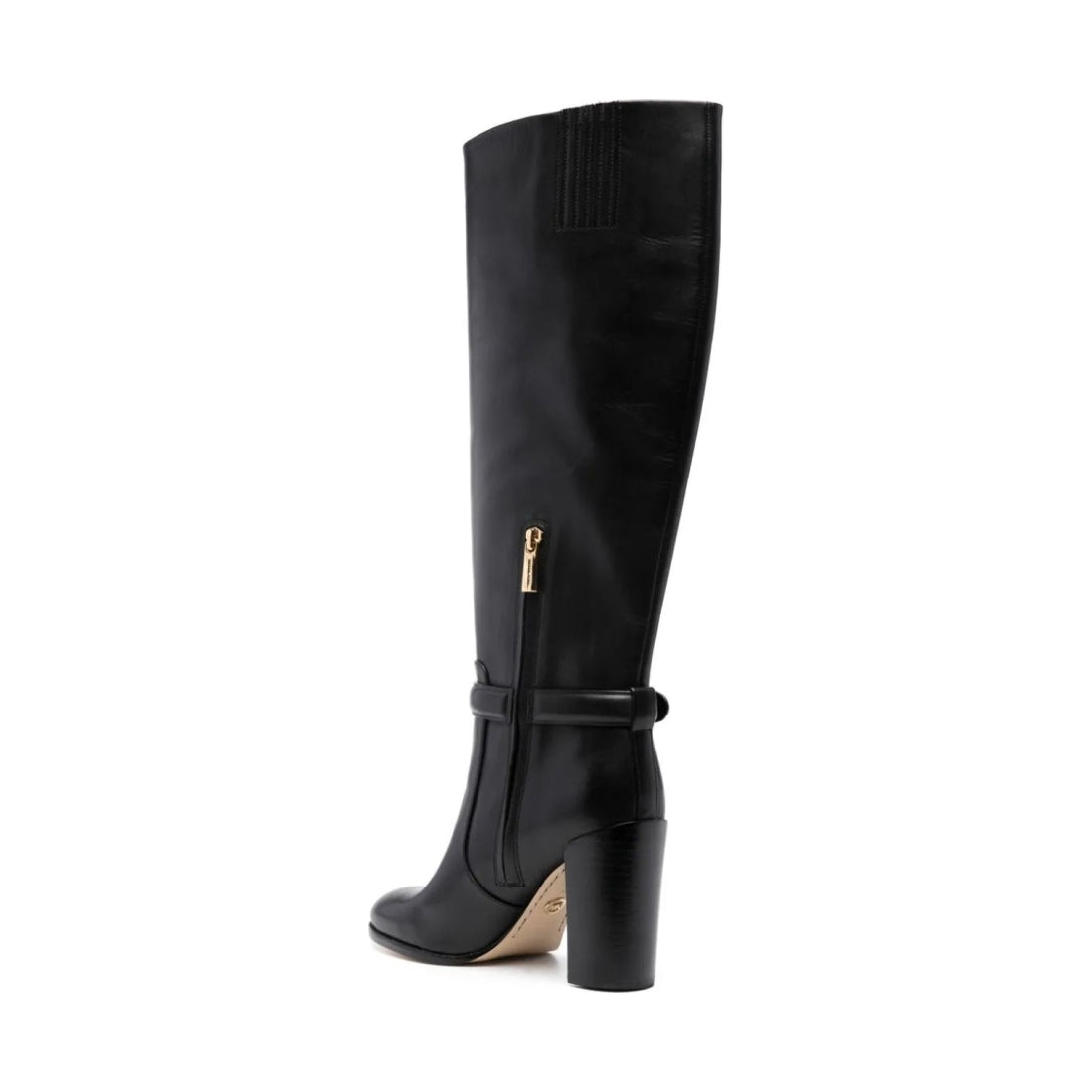 Michael Kors womens black hamilton heeled boot | Vilbury London