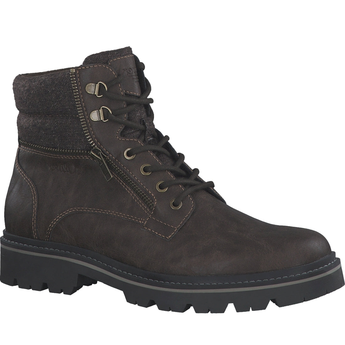 s.Oliver mens dark brown casual closed booties | Vilbury London