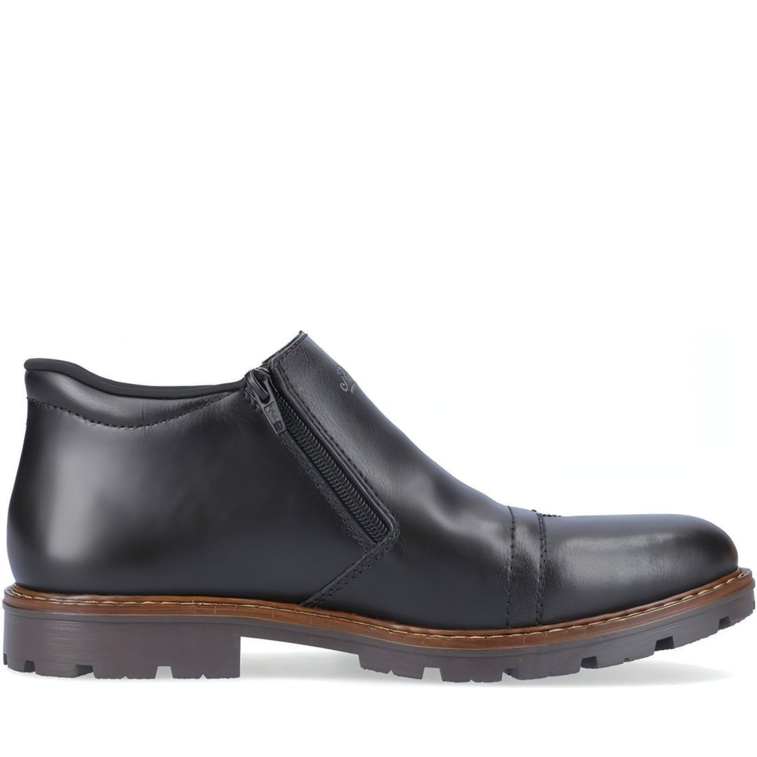 Rieker mens black casual closed booties | Vilbury London