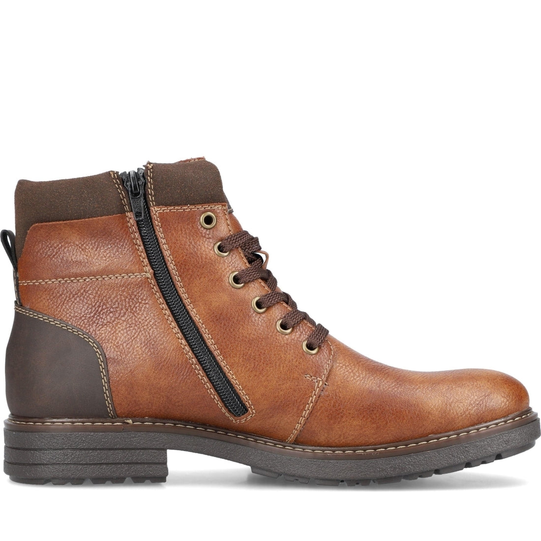 Rieker mens brown casual closed booties | Vilbury London