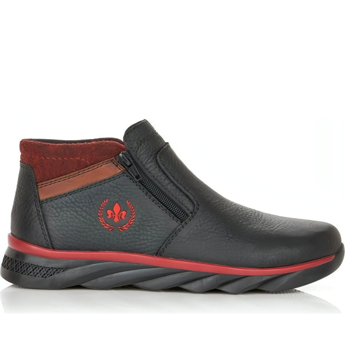 Rieker mens black casual closed booties | Vilbury London