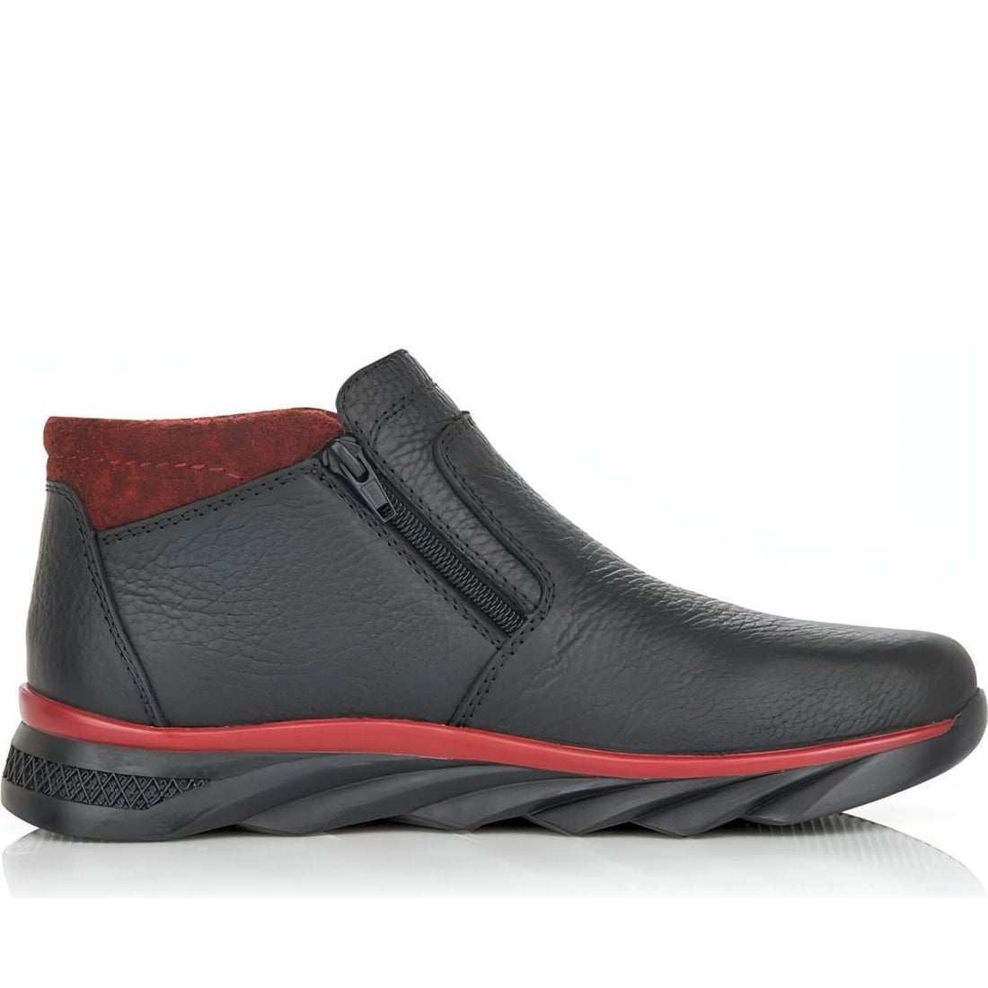 Rieker mens black casual closed booties | Vilbury London