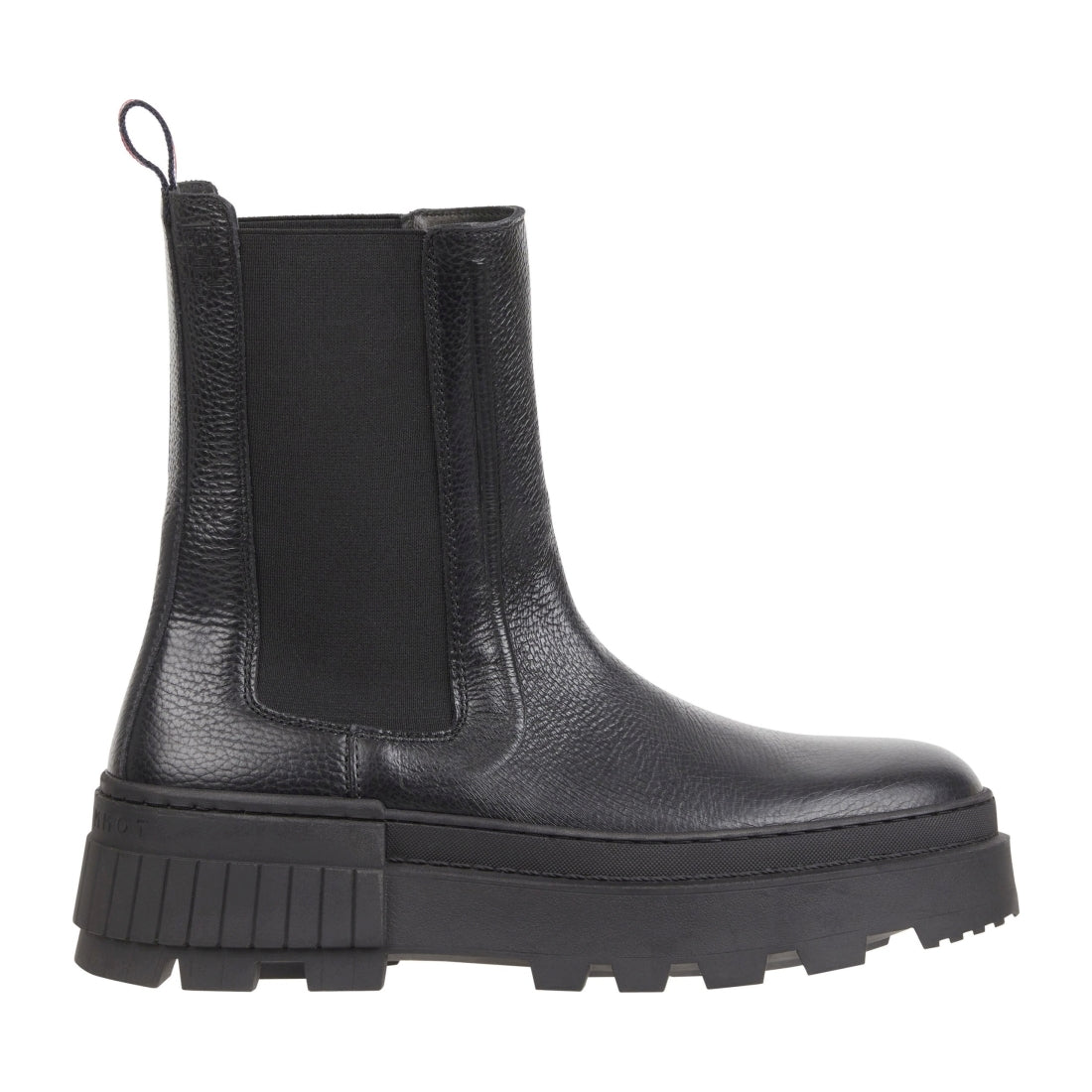 Tommy Hilfiger mens black elevated chunky chelsea booties | Vilbury London