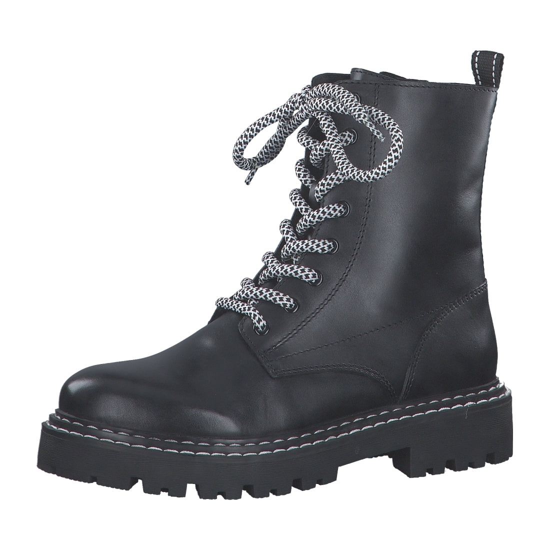 Marco Tozzi womens black, white sinsio booties | Vilbury London