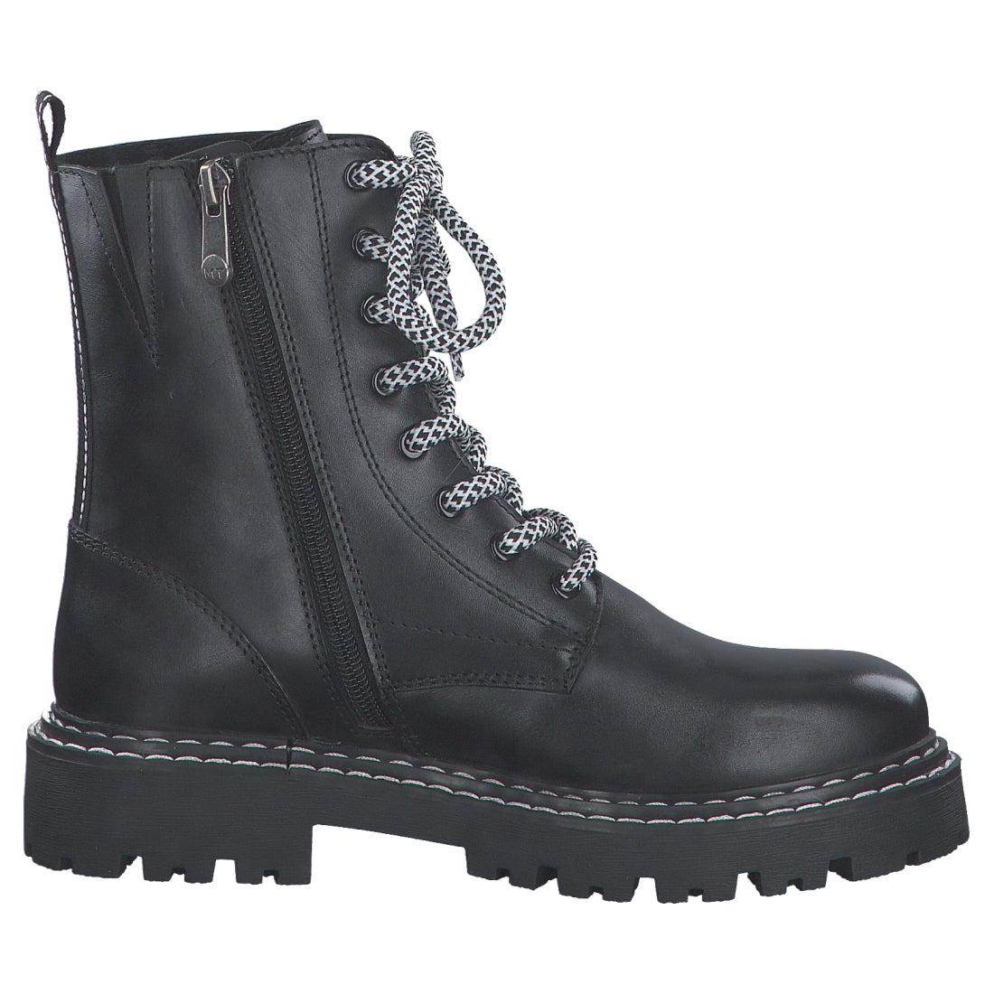 Marco Tozzi womens black, white sinsio booties | Vilbury London