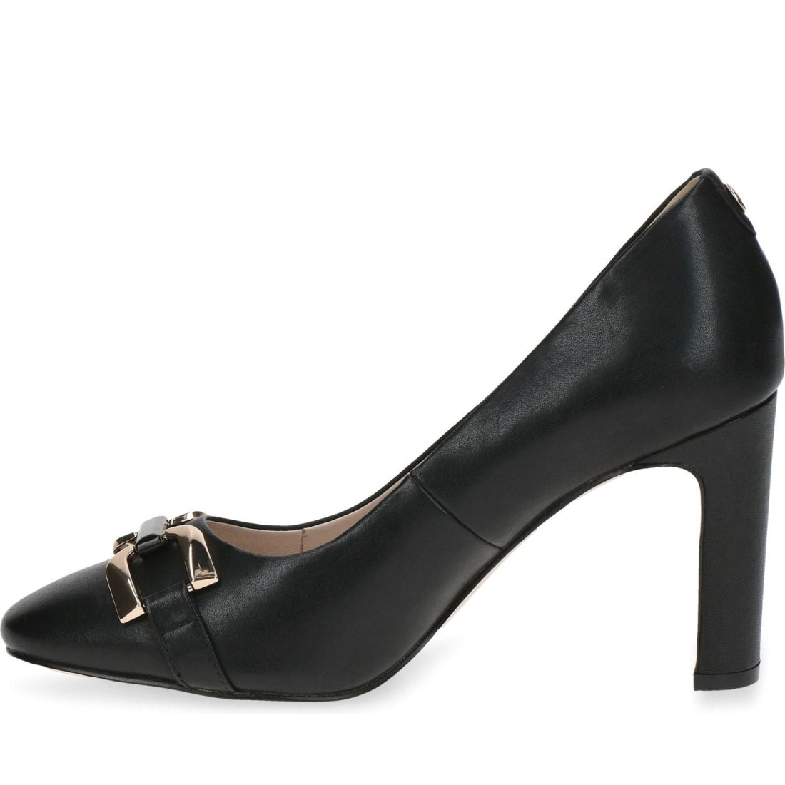 Caprice womens black nappa elegant closed pumps | Vilbury London