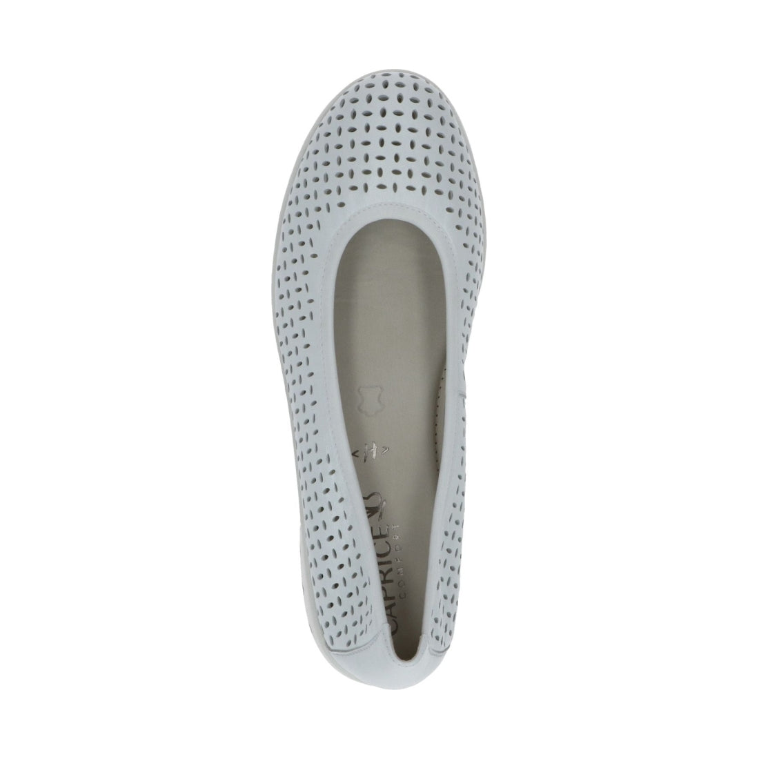 Caprice womens white softnap casual closed ballerinas | Vilbury London