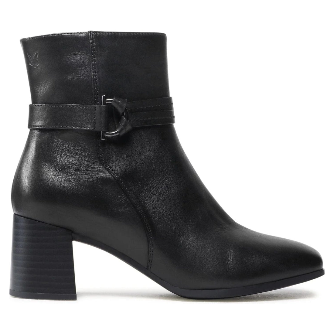 Caprice womens black elegant closed booties | Vilbury London