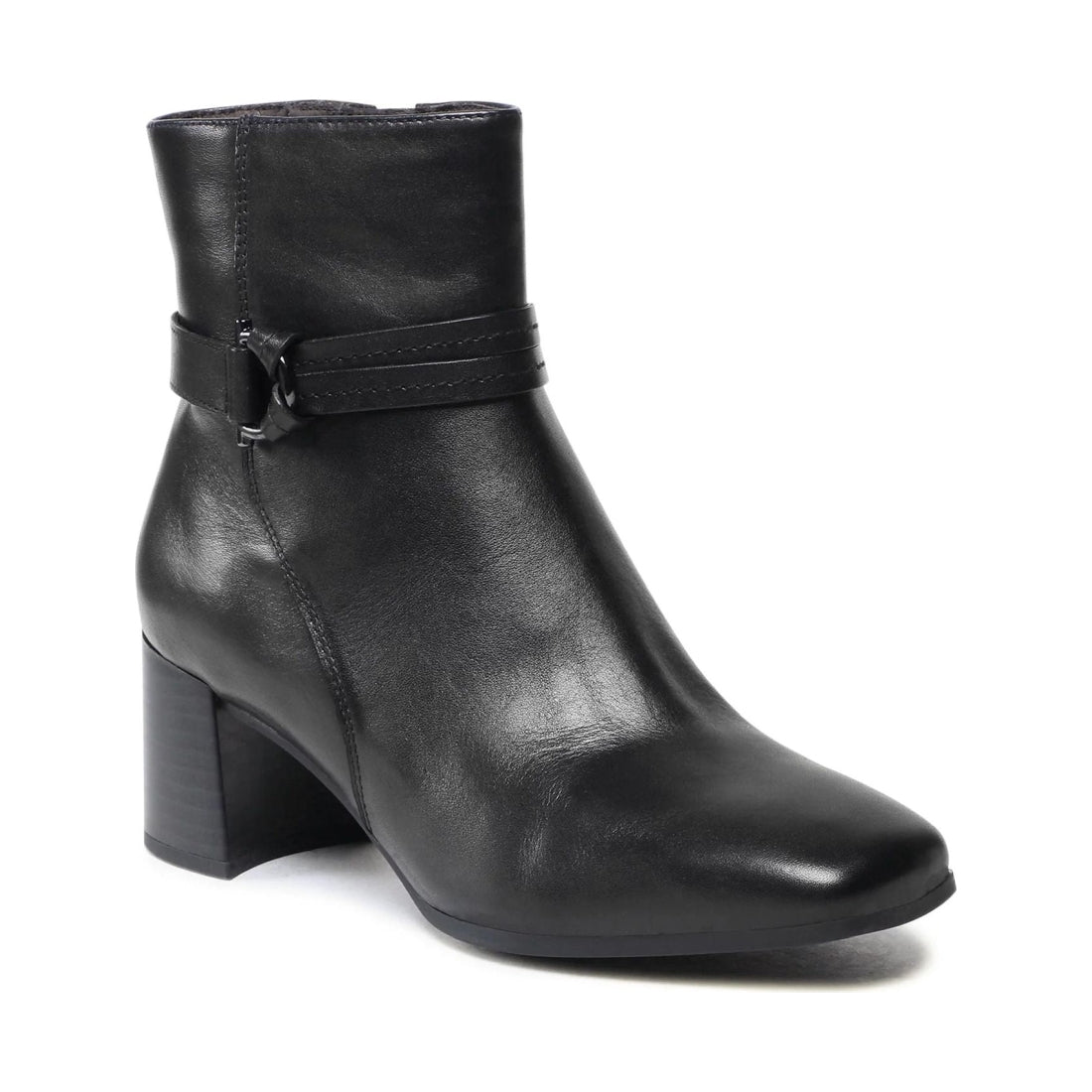 Caprice womens black elegant closed booties | Vilbury London