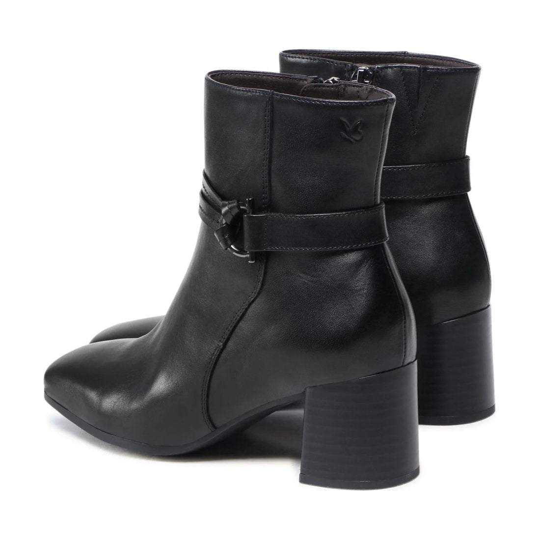 Caprice womens black elegant closed booties | Vilbury London