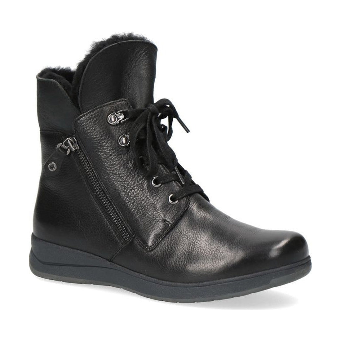 Caprice womens black casual closed booties | Vilbury London