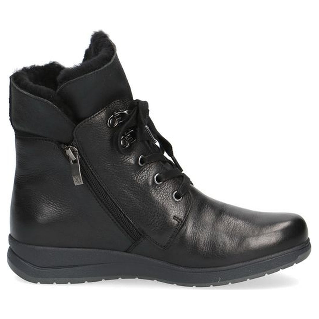 Caprice womens black casual closed booties | Vilbury London