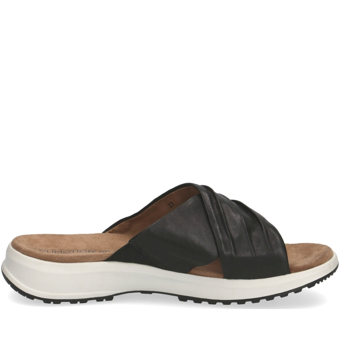 Caprice Womens black casual open slippers | Vilbury London