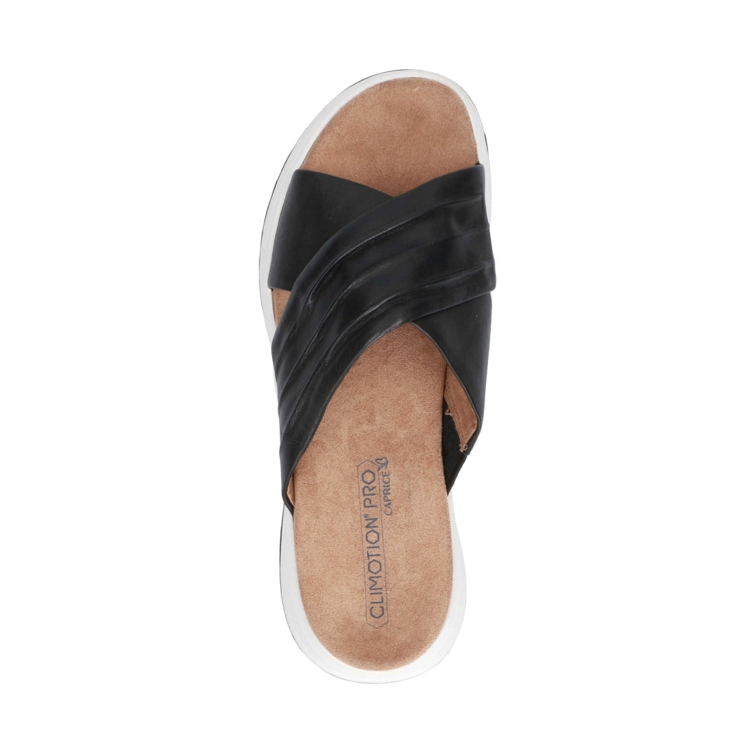 Caprice Womens black casual open slippers | Vilbury London