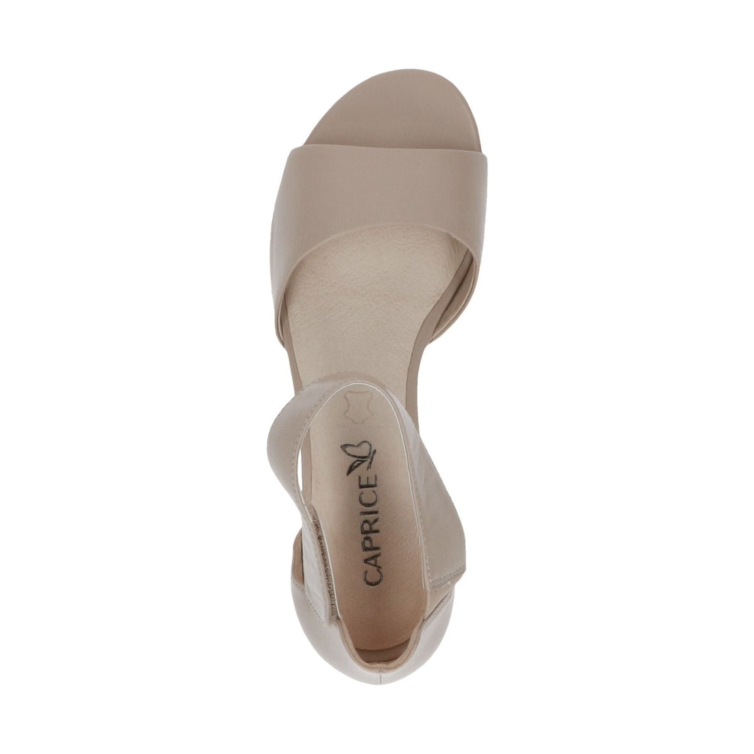 Caprice womens beige nappa elegant open sandals | Vilbury London