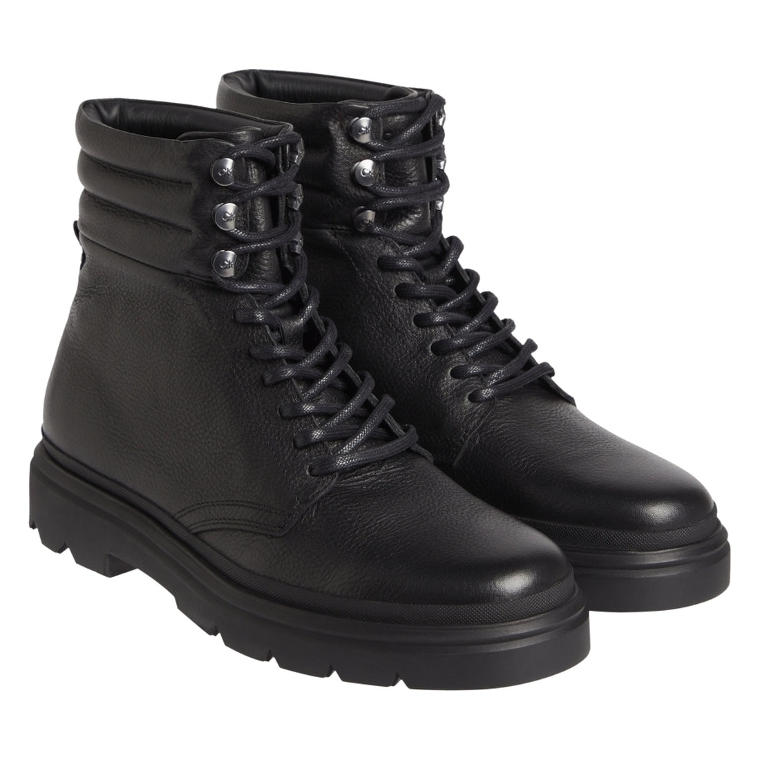 Calvin Klein mens Black combat boot pb lth | Vilbury London