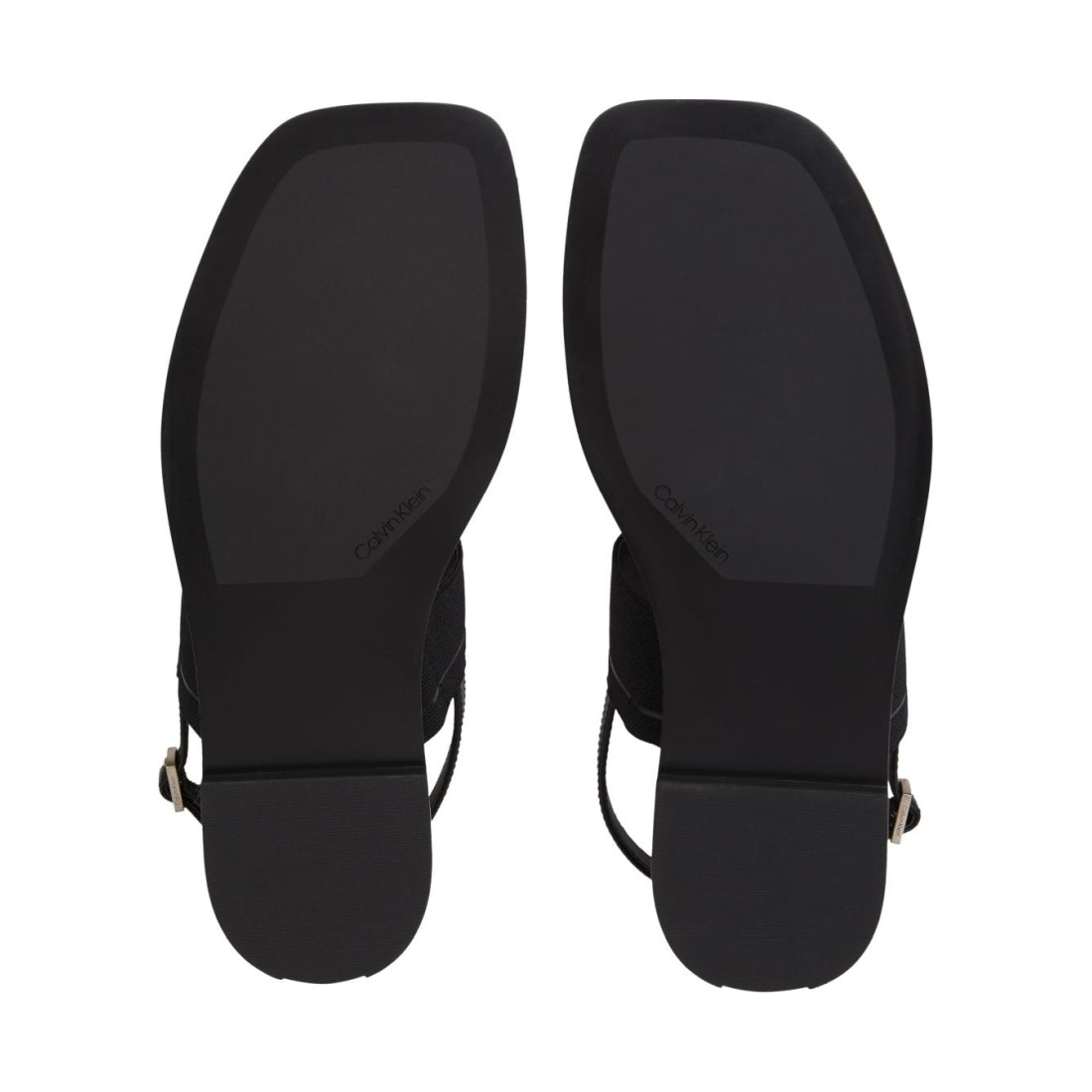 Calvin Klein womens ck black squared flat sandal | Vilbury London