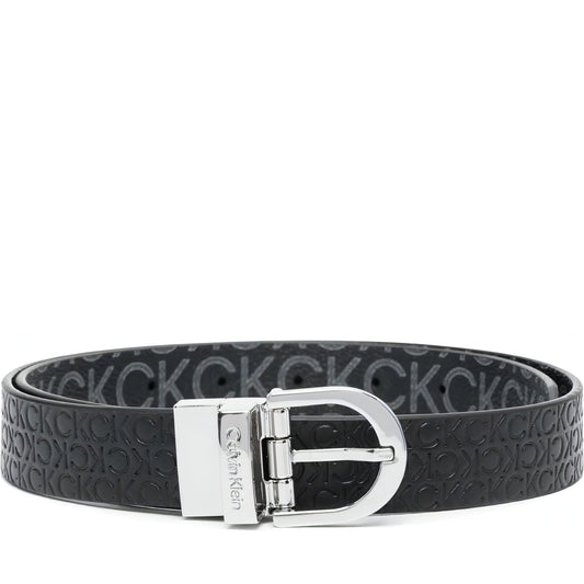 Calvin Klein womens black, black must rd buckle rev 2.5 belt | Vilbury London