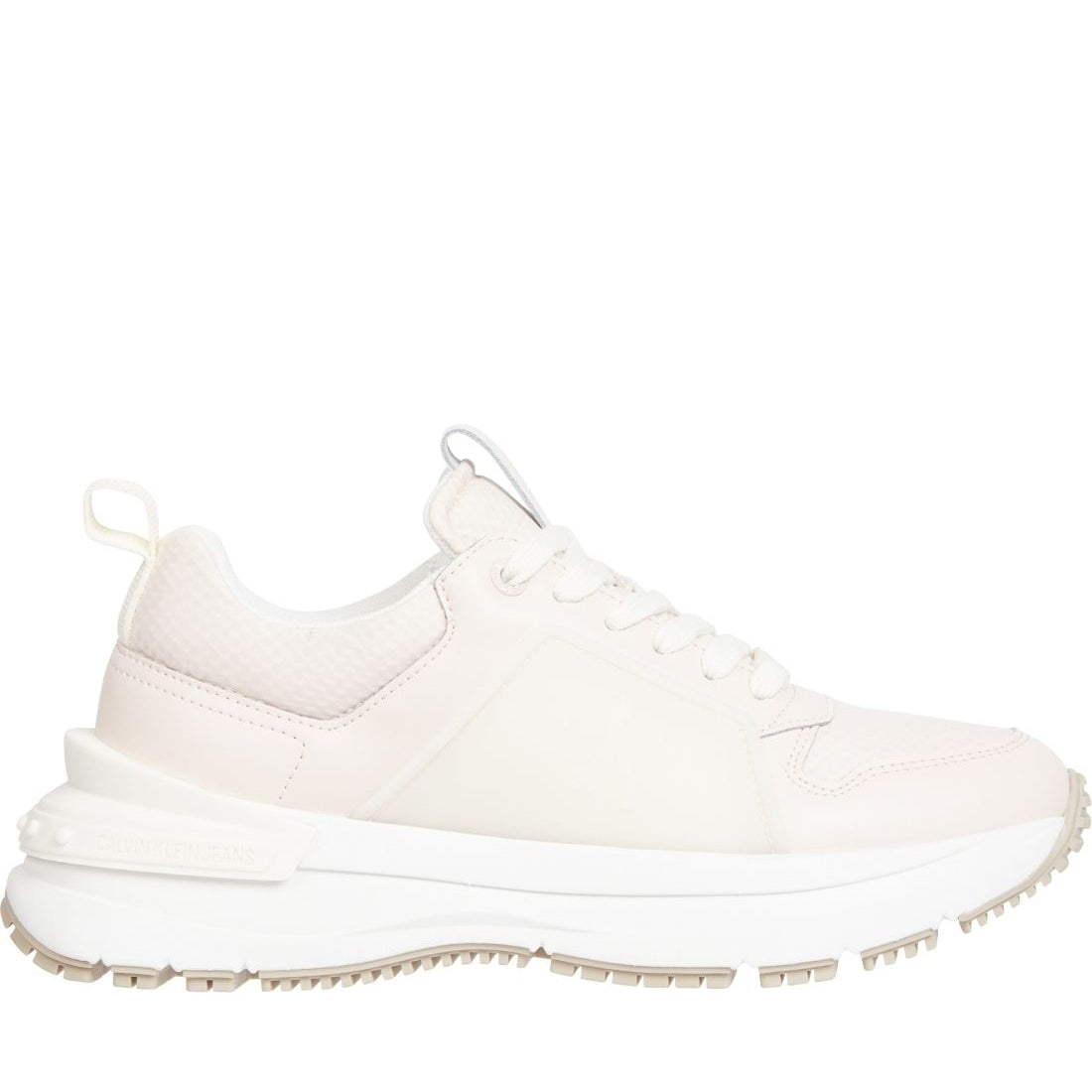 Calvin Klein Jeans womens peach blush, creamy chunky frosted sport shoe | Vilbury London