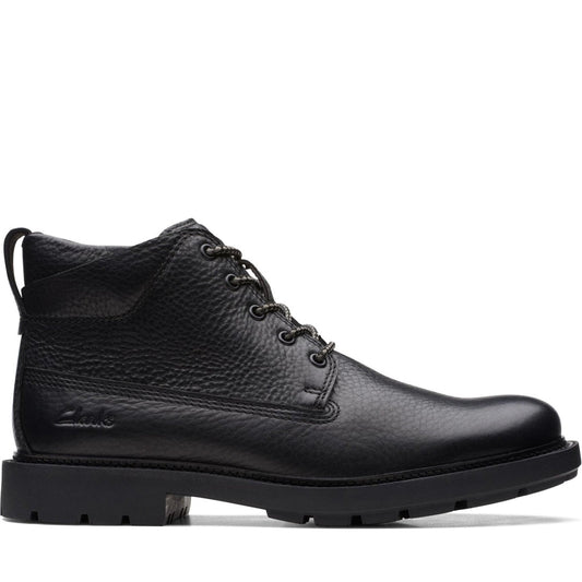 Clarks mens Black craftdale2 mid booties | Vilbury London