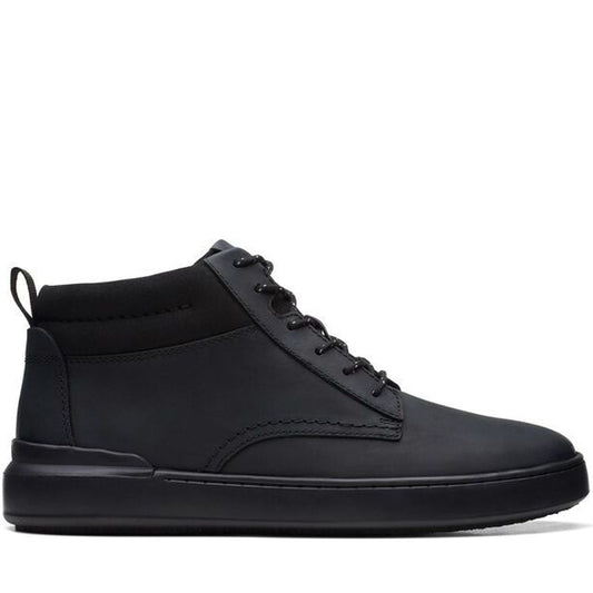 Clarks mens Black courtlite mid booties | Vilbury London