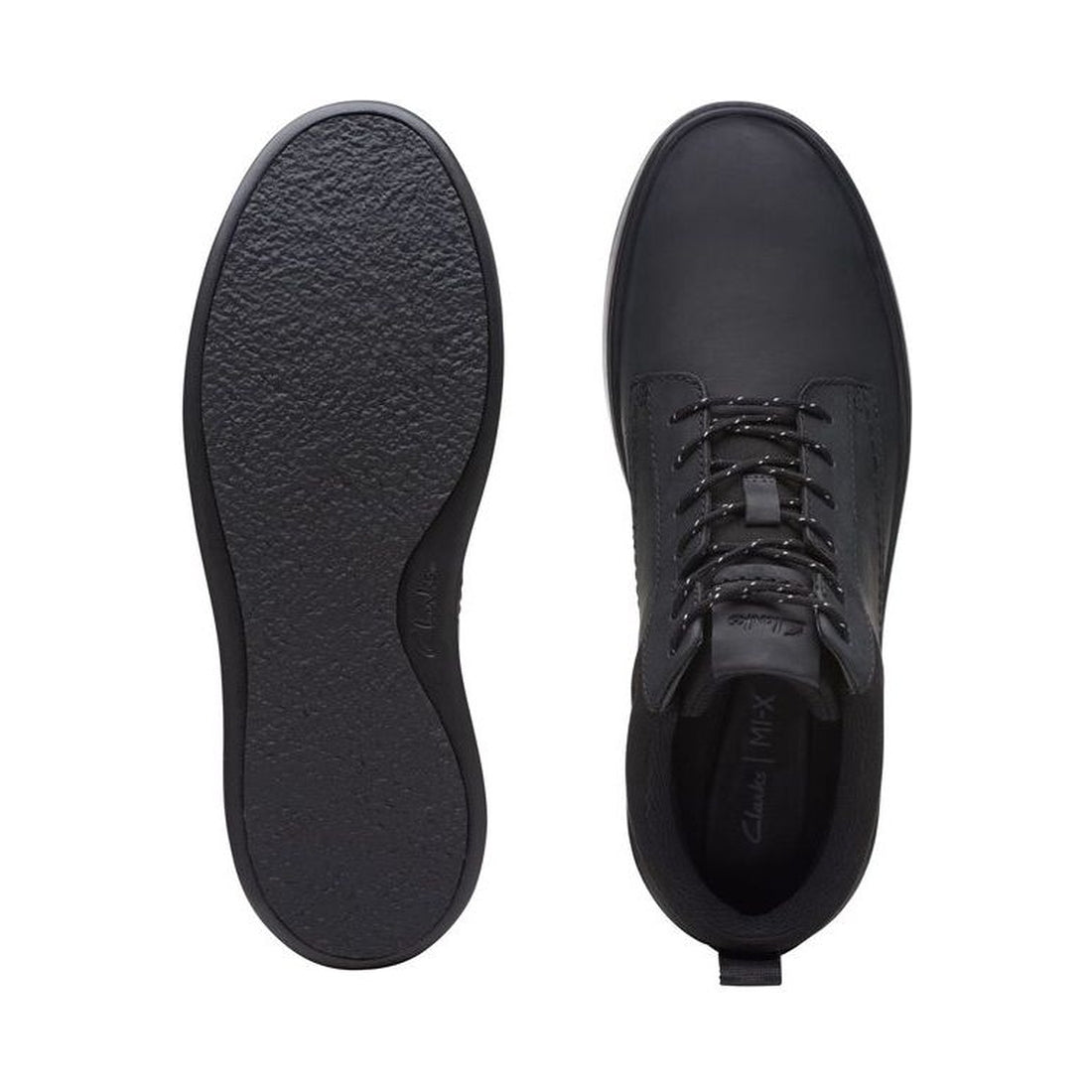 Clarks mens Black courtlite mid booties | Vilbury London