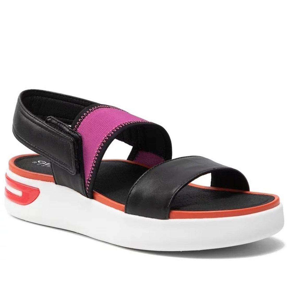 Geox Womens black orange casual open sandals | Vilbury London