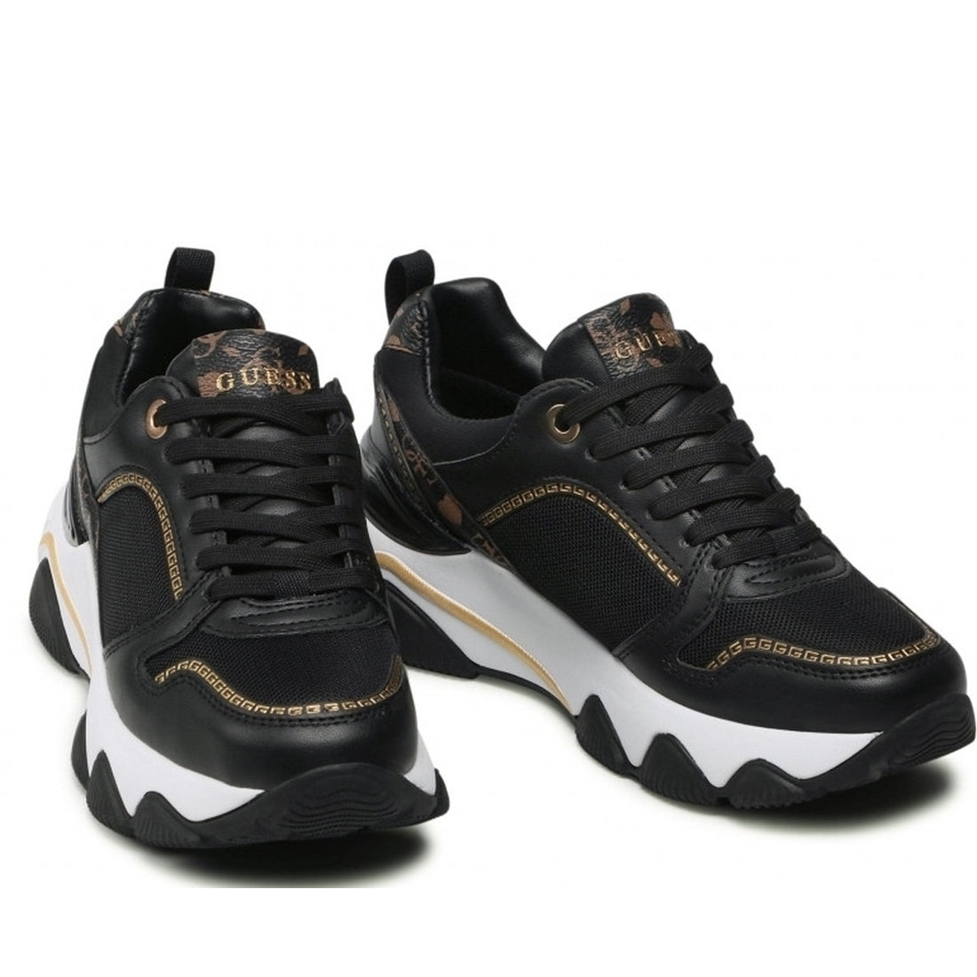 Guess Womens Black Brown mags flats | Vilbury London