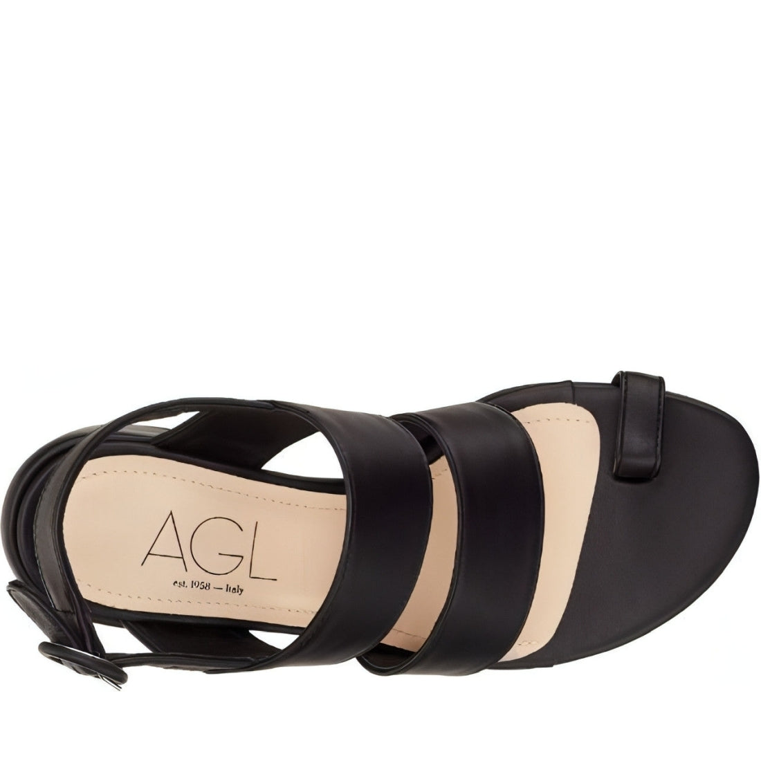 AGL womens nero nero lunar sandals | Vilbury London
