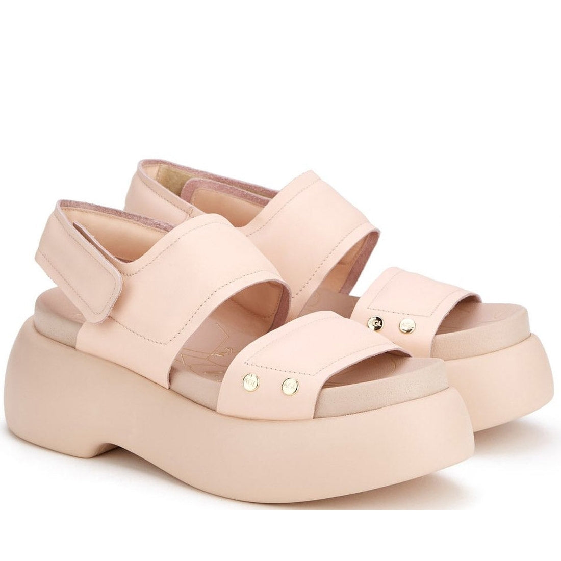 AGL Womens Nude puffy sandals | Vilbury London