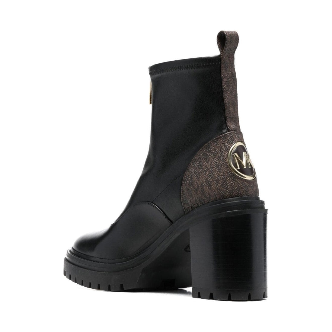 Michael Kors womens Blk Brown cyrus zip bootie | Vilbury London